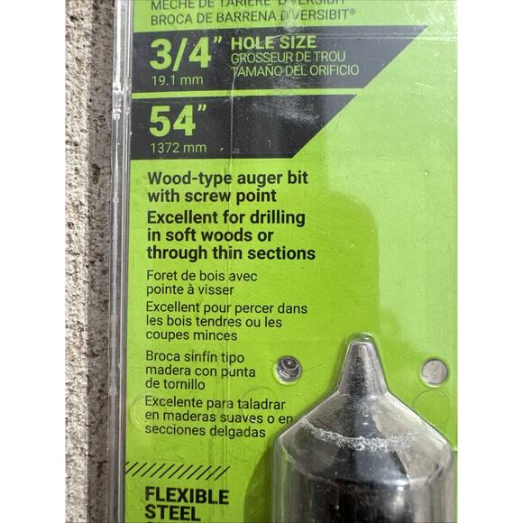 Greenlee 12-04-54A D'Versibit Auger Bit, 3/4" Hole Size, 54" Length #832 {FF} - Picture 4 of 9